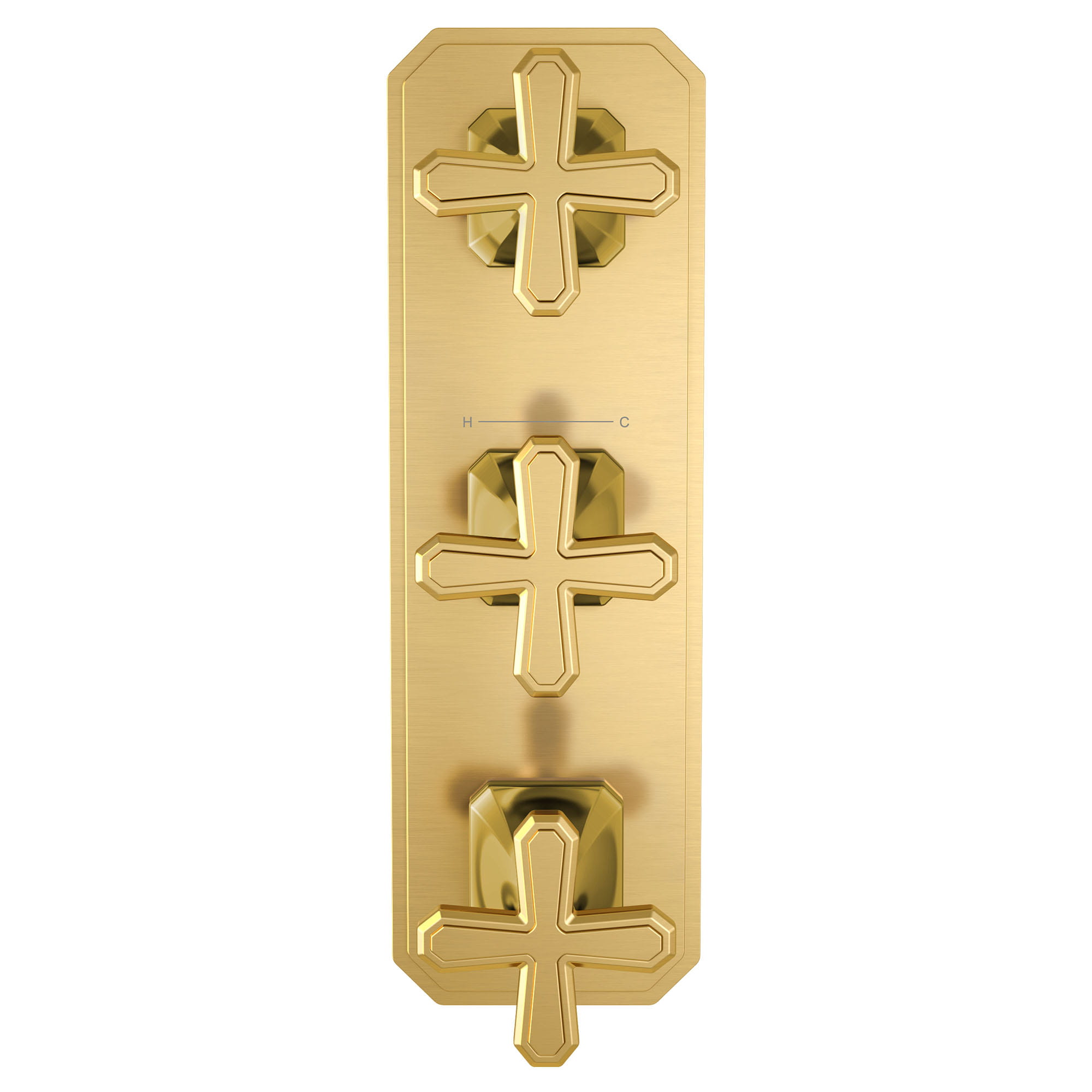 Belshire 3-Handle Thermostatic Valve Trim Only with Cross Handles